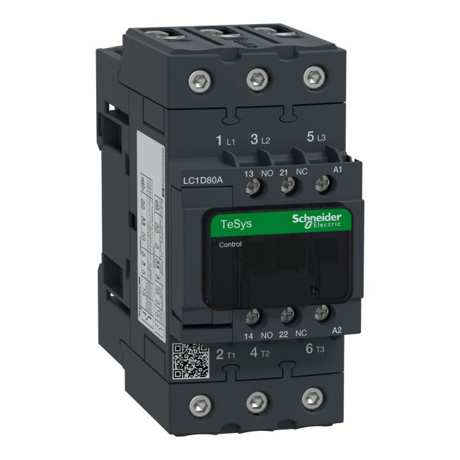 Contactor Schneider LC1D80AB7 80A 1NO+1NC 24VAC Contactor Schneider LC1D80AB7 80A 1NO+1NC 24VAC